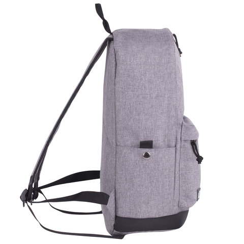 Рюкзак BRAUBERG универсальный, сити-формат, «Grey Melange», с защитой от влаги, 43×30х17 см