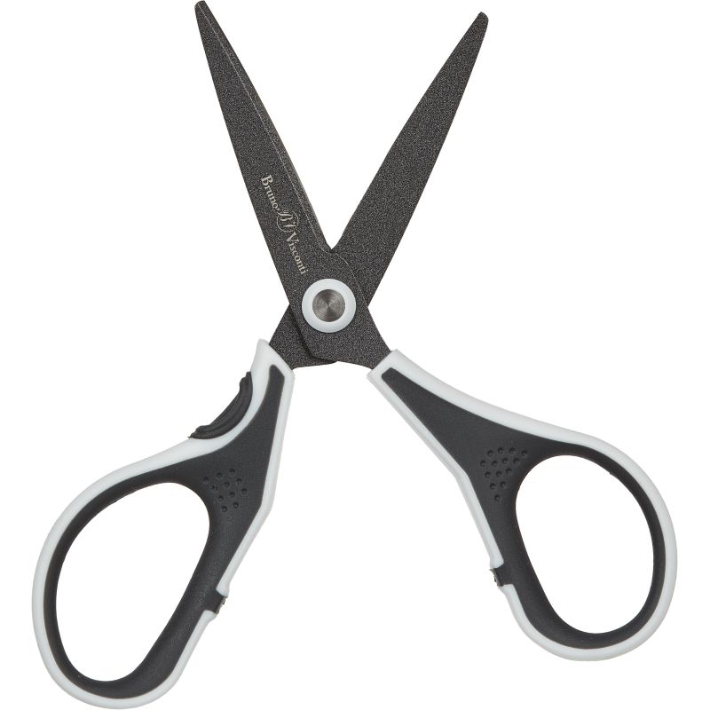 Ножницы Bruno Visconti FINECUT 130мм, тефлон. покр., прорезин. ручки, черн-бел