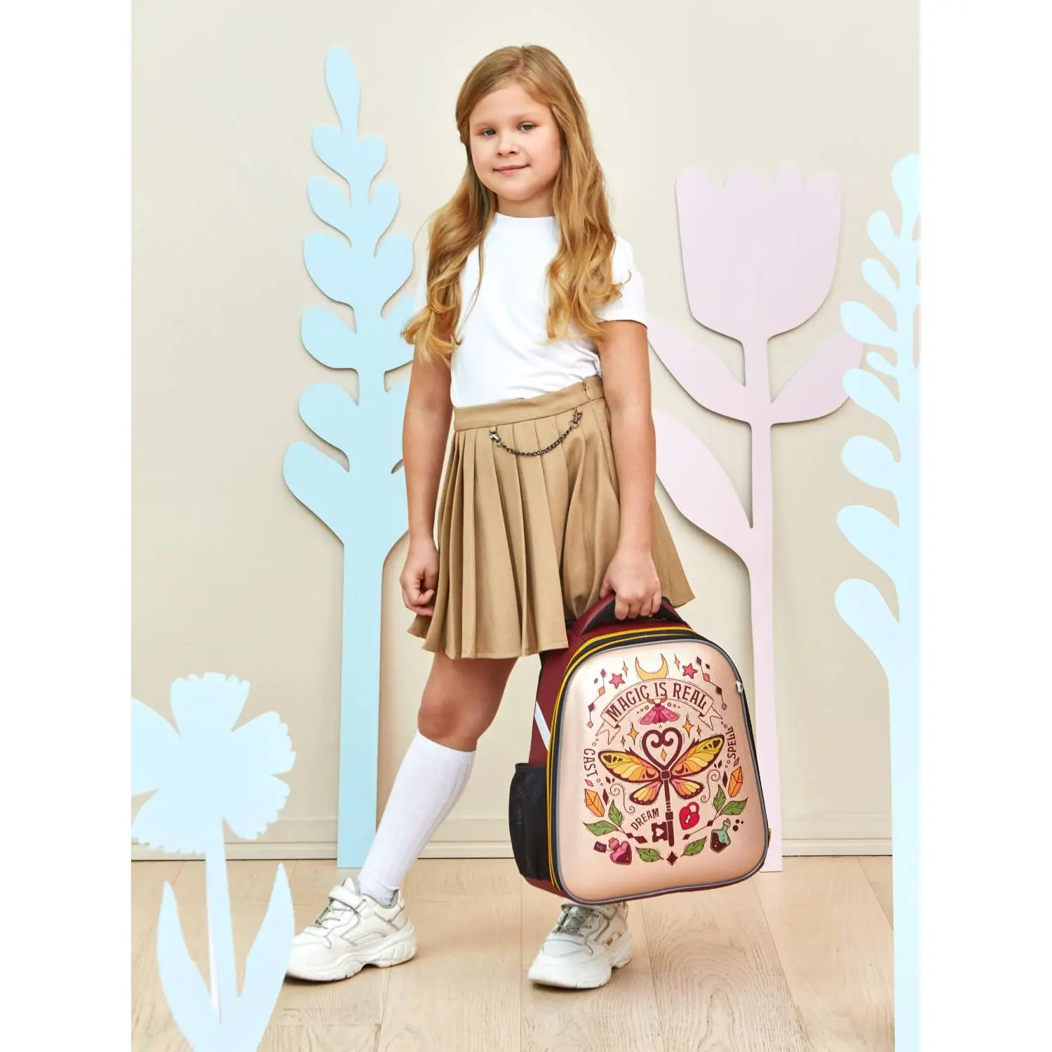 Ранец Комус Класс Basic Magic is real, золотой, 2 отд, эргоном спинка