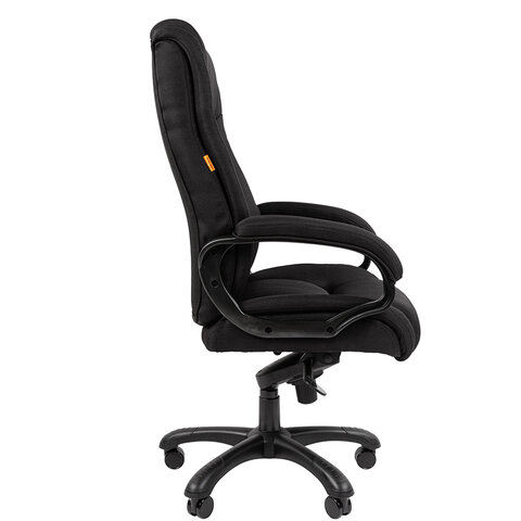 Кресло офисное Chairman CH 410, НАГРУЗКА до 180 кг, пружинный блок в сиденье, ткань SX, черное