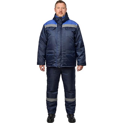 Костюм рабочий зимний муж з12-КПК с СОП син/вас оксф 44-46/170-177