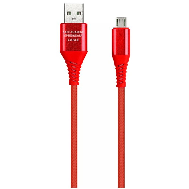превью Кабель Smartbuy Gear, USB2.0 (A) - microUSB (B), в резиновой оплетке, 2A output, 1м, красный