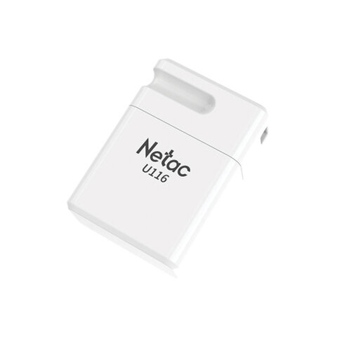 Флеш-диск 64 GB NETAC U116, USB 2.0, белый-20WH