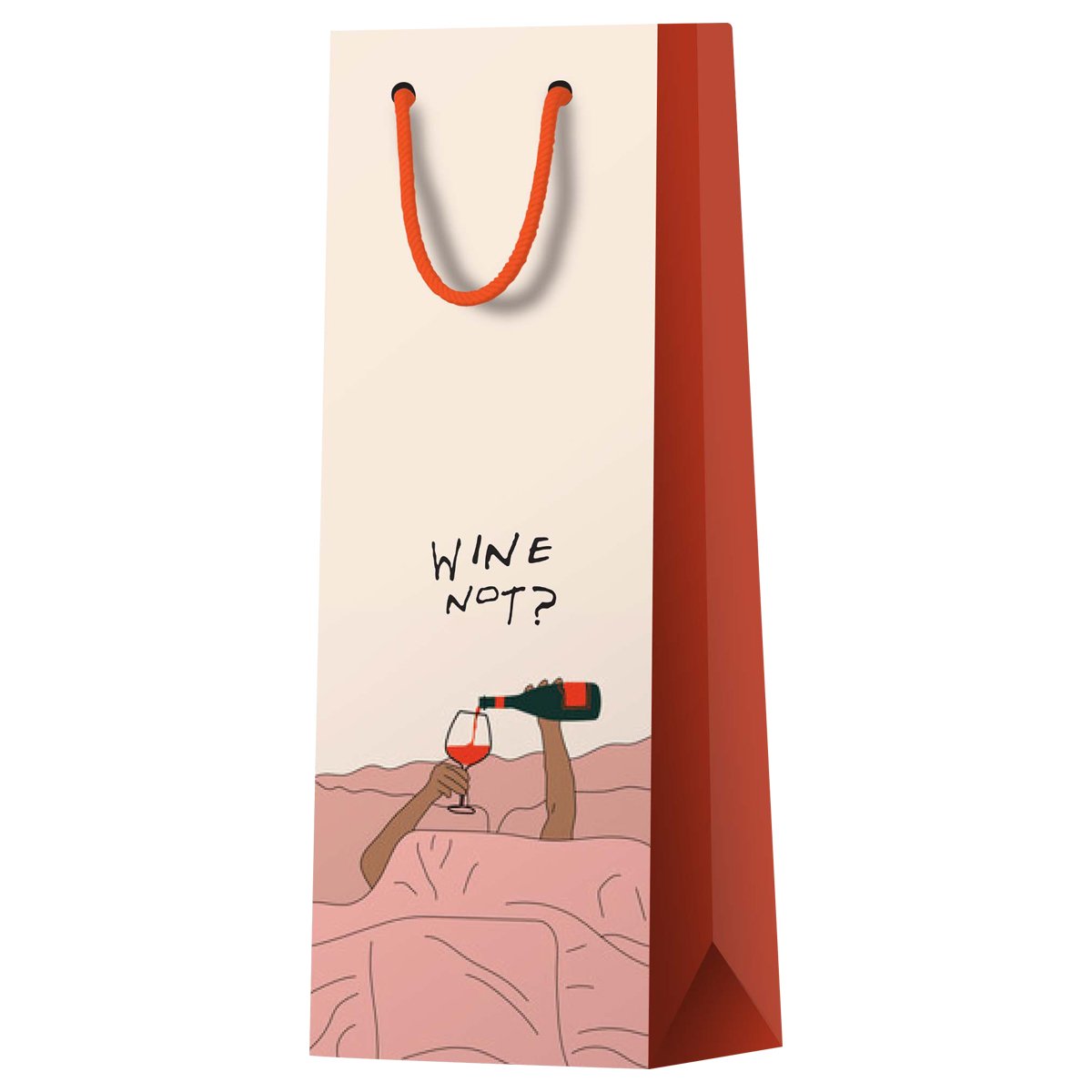 превью Пакет подарочный 12×36×8.5см MESHU «Wine not», глянцевая ламинация, под бутылку