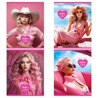 Тетрадь 80л., А5, клетка BG «Glamorous collection», глянцевая ламинация