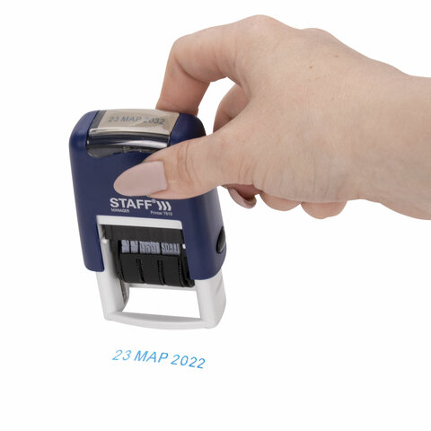 Датер-мини STAFF, месяц буквами, оттиск 22×4 мм, «Printer 7810»