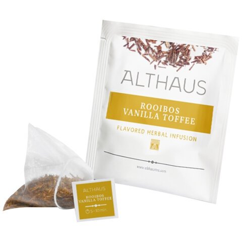 Чай ALTHAUS «Rooibos Vanilla Toffee» фруктовый, 15 пирамидок по 2.75 г, ГЕРМАНИЯ