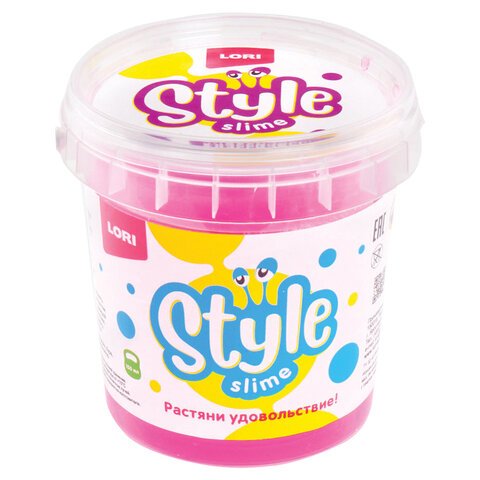 превью Слайм Style Slime классический «Розовый с ароматом вишни», 150 мл, LORI, Сл-001
