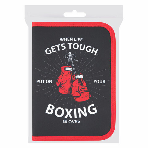 Пенал ПИФАГОР, 1 отделение, 2 откидные планки, полиэстер, 20×14 см, «Boxing»