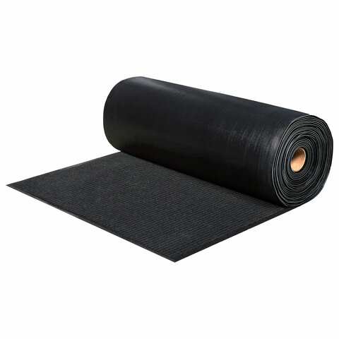 Коврик ДОРОЖКА 1.2×10 м, ЧЕРНЫЙ, влаго-грязезащита, 430 г/м2, ребристая, LAIMA EXPERT