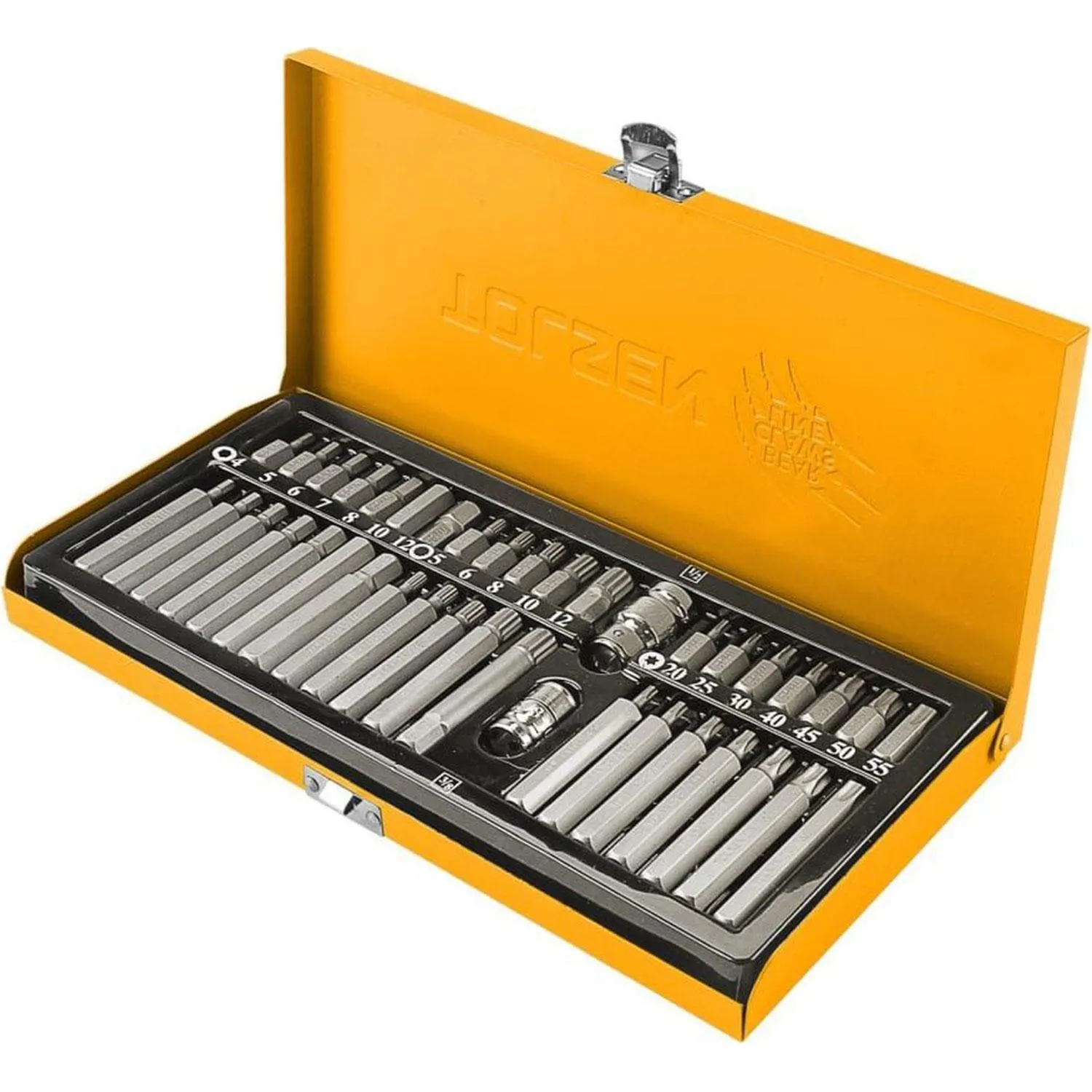 Набор бит для шуруповёрта Tolsen TORX, HEX, Spline в кейсе (40 штук, TT20385)