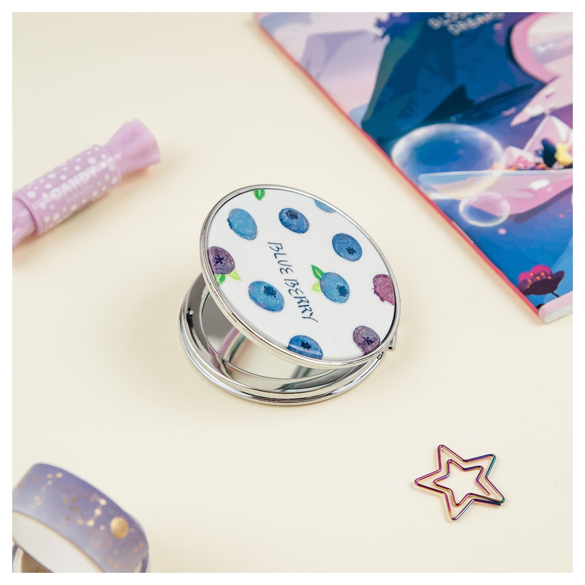 превью Зеркальце карманное складное MESHU «Blueberry»