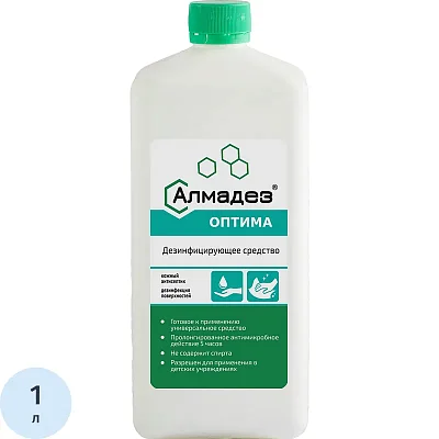Антисептик кожный Алмадез-Оптима, на водной основе, 1 л (крышка)