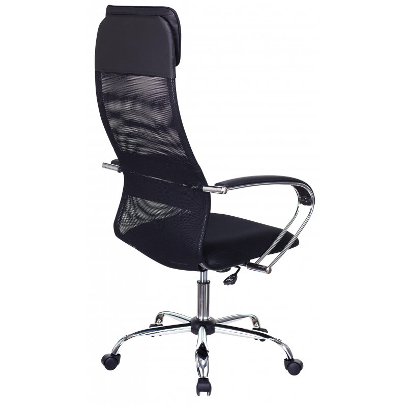 Кресло для руководителя Easy Chair 655/SL/BL TTW черное (искусственная кожа/сетка/ткань, металл)
