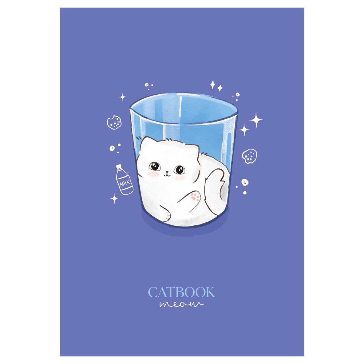 Тетрадь 80л., А5, клетка на гребне MESHU «Cat Book», двойная обложка, матовая ламинация, выб. лак