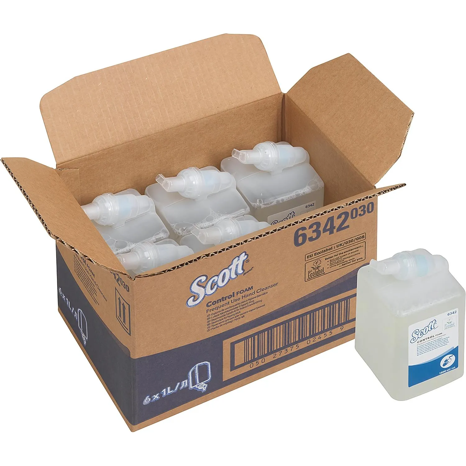 Картридж с жидким мылом-пеной для рук Kimberly-Clark Scott Control 6342 1000 мл (6 штук в упаковке)