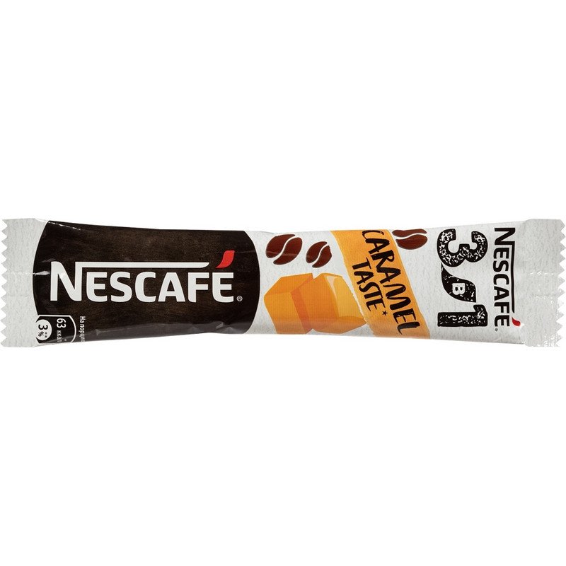 Кофе порционный растворимый Nescafe 3 в 1 карамельный 20 пакетиков по ...