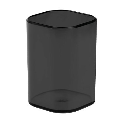 Подставка-стакан СТАММ «Фаворит», пластиковая, квадратная, тонированная черная