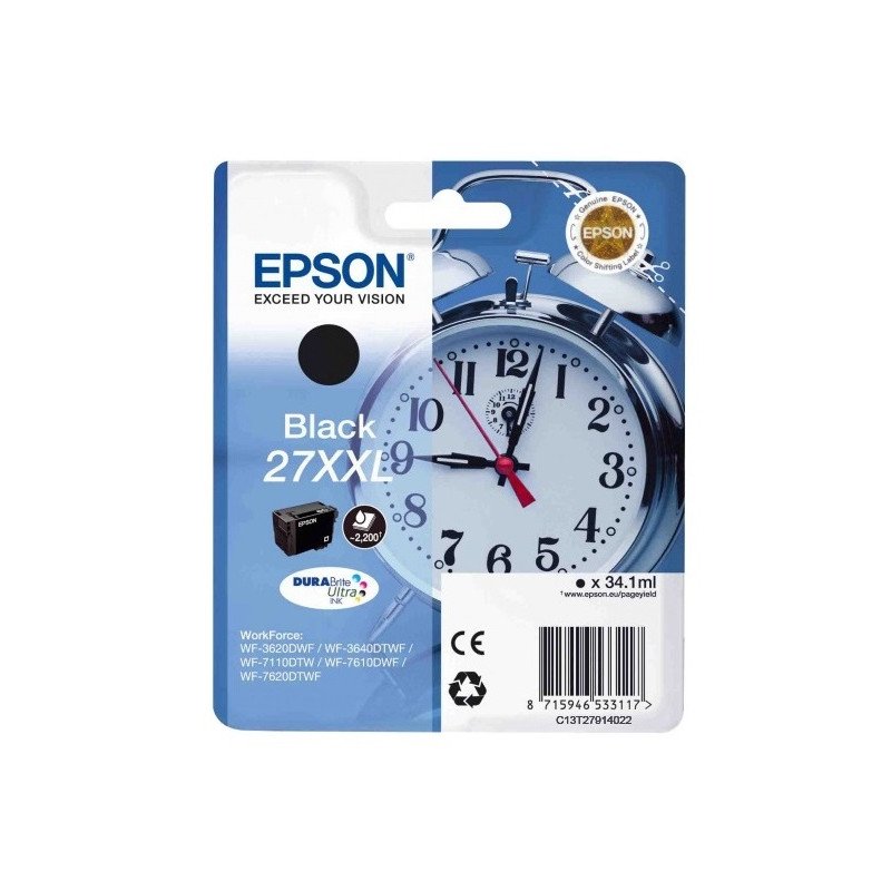 превью Картридж струйный Epson C13T27914022 черный повышенной емкости оригинальный