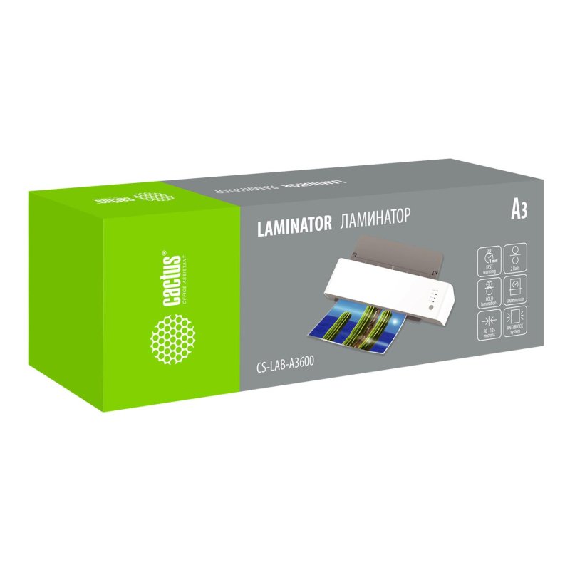 Ламинатор Cactus CS-LAB-A3600 A3 (80-125мкм) 60см/мин (2вал. ) лам. фото