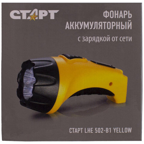 Фонарь аккумуляторный СТАРТ 4хLED, выдвижная вилка, заряд от сети, LHE 502-B1