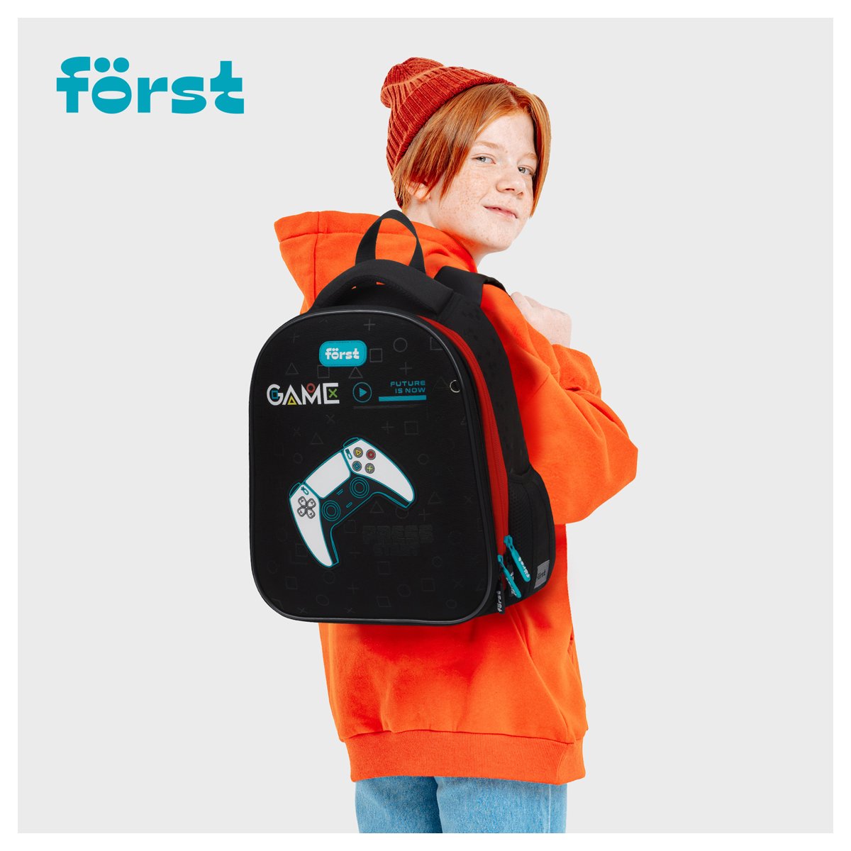 Ранец Först F-Top облегченный «Game» 36×28×15см, 2 отделения, 2 кармана, анатомическая спинка
