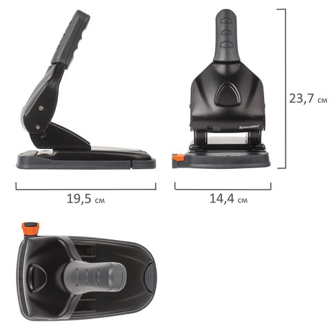 Дырокол металлический МОЩНЫЙ BRAUBERG «Heavy duty» до 65 листов ...