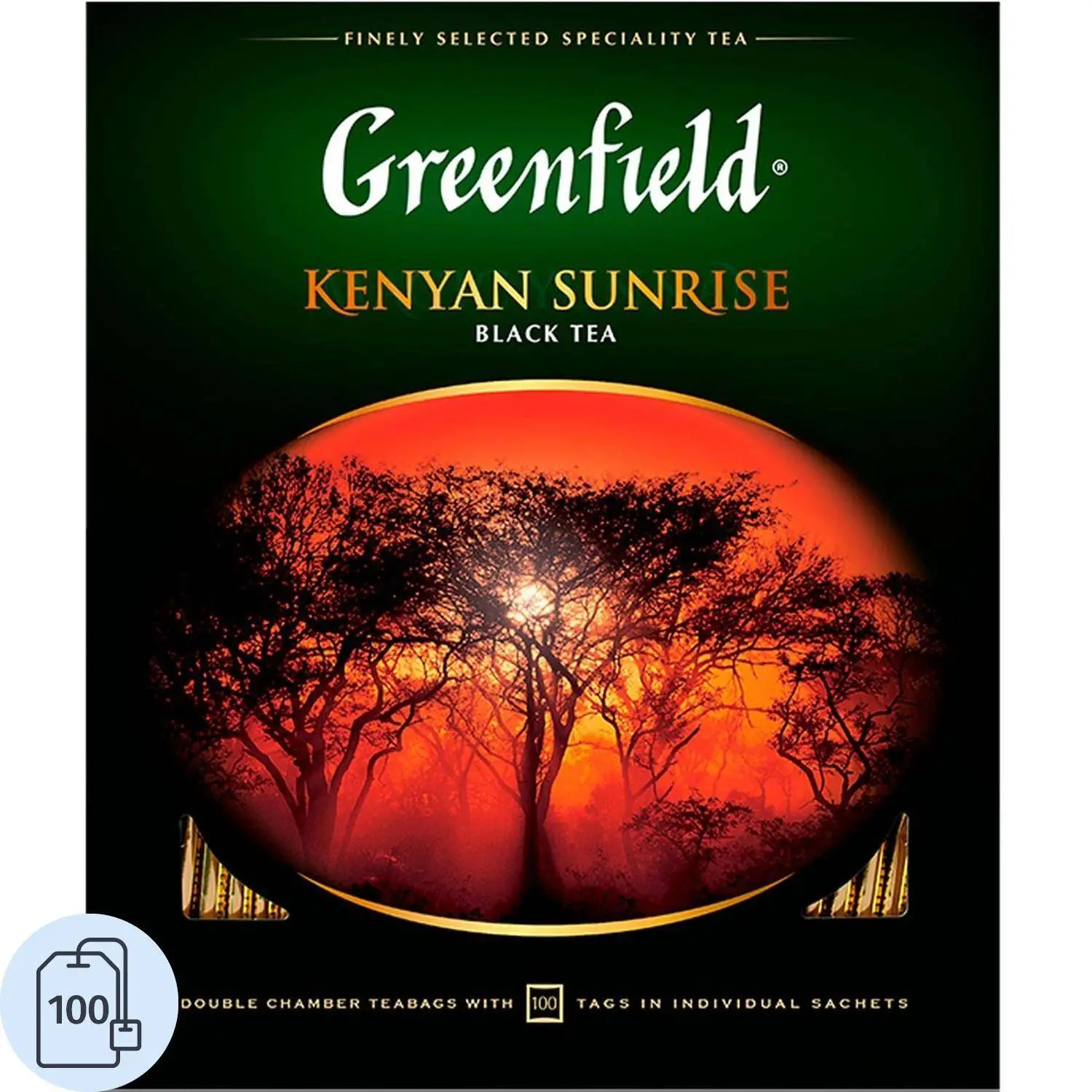 превью Чай чёрный Greenfield Kenyan Sunrise 100 пакетиков
