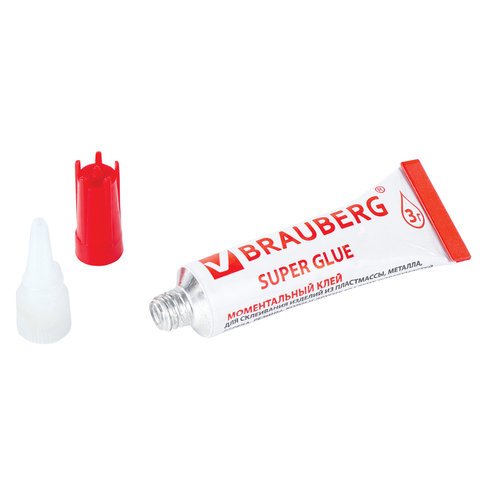 Клей моментальный (суперклей) BRAUBERG, ПРОЧНЫЙ, НОВАЯ УПАКОВКА 3 г, 605566