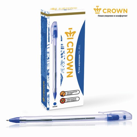 Ручка шариковая CROWN OJ-500 0,7мм. масл. основа. синий