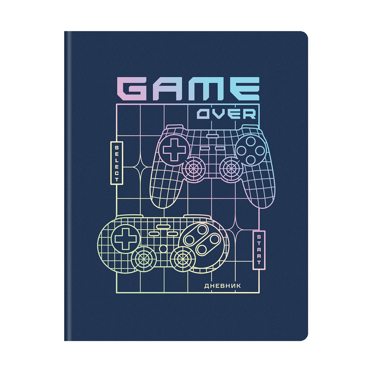 превью Дневник 1-11 кл. 48л. ЛАЙТ BG «Game over», иск. кожа, тиснение голографической фольгой