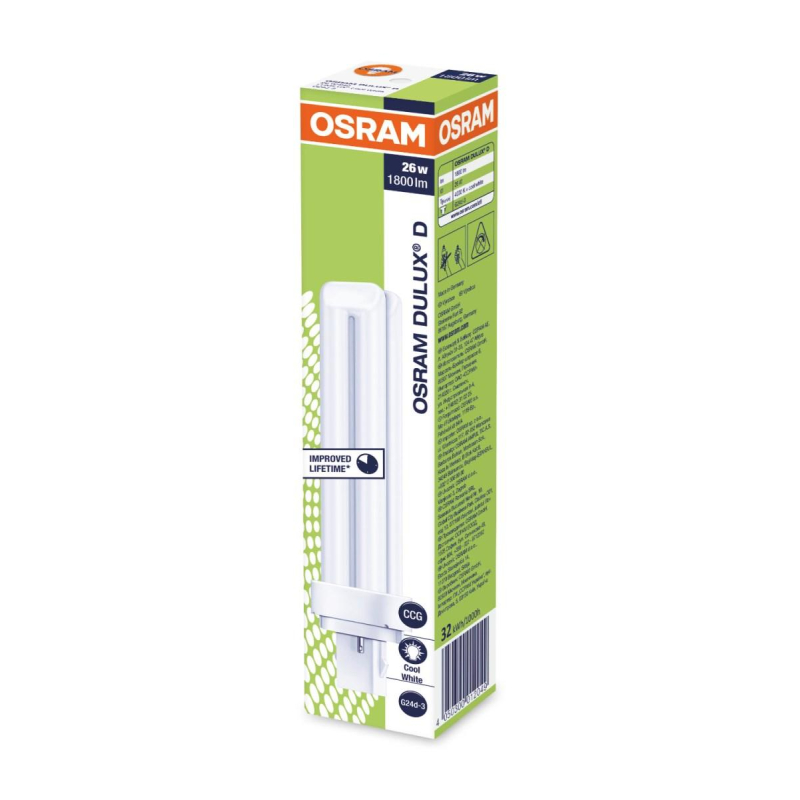 превью Лампа люминесцентная Osram CFL Dulux D 26W/840 26 Вт G24D-3 D 4000 К (4050300012049)