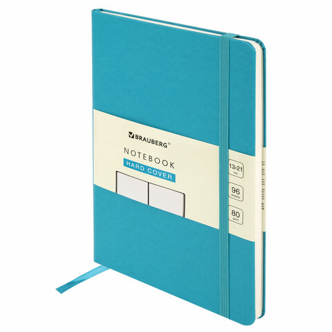превью Блокнот-скетчбук А5 (130×210 мм), BRAUBERG ULTRA, балакрон, 80 г/м2, 96 л., без линовки, бирюзовый