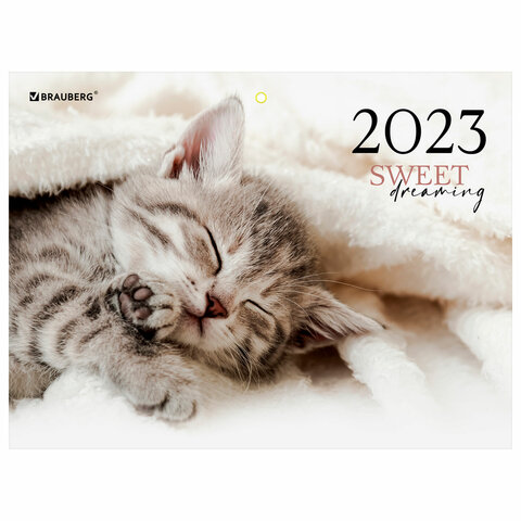 Календарь квартальный на 2023 г., 3 блока, 3 гребня, с бегунком, офсет, «SWEET DREAMS», BRAUBERG