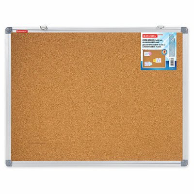 Доска пробковая для объявлений 45×60 см, алюминиевая рамка, BRAUBERG Extra