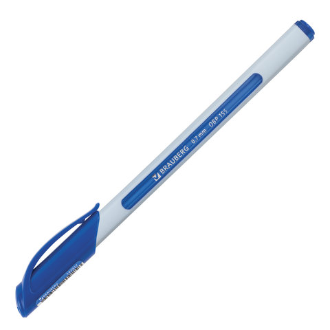 Ручка шариковая масляная BRAUBERG «Extra Glide Soft White», СИНЯЯ, узел 0.7 мм, линия письма 0.35 мм