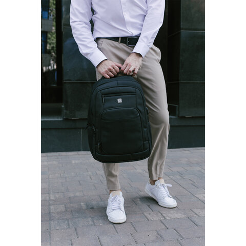 Рюкзак HEIKKI SECURE (ХЕЙКИ) универсальный, отделение для ноутбука, черный, 46×31x19 см