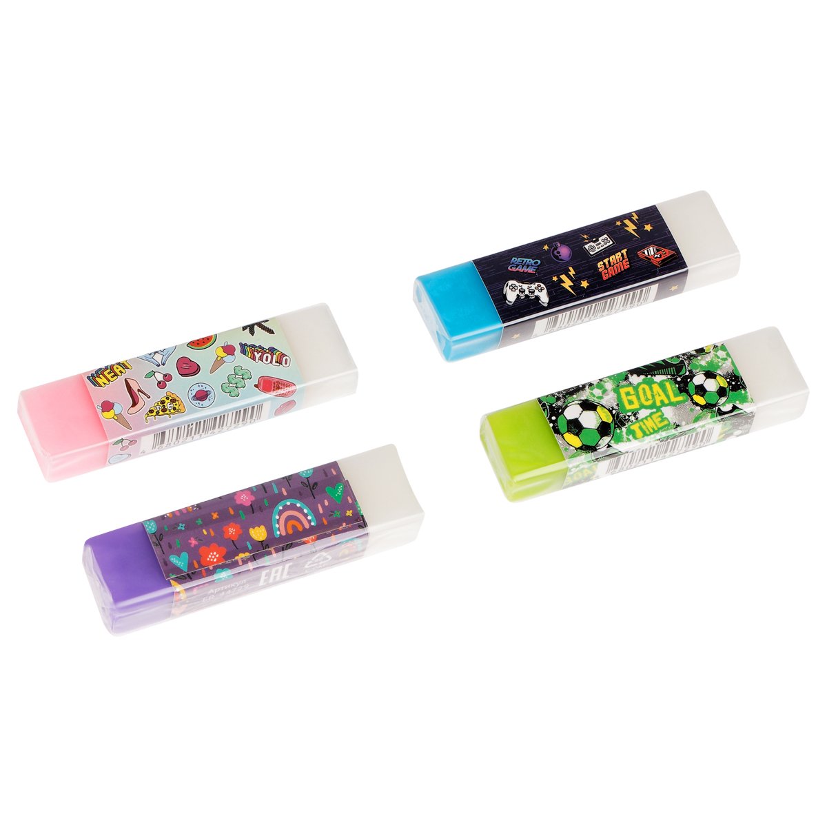 Ластик ArtSpace «Have Fun», прямоугольный, ЭКО-ПВХ, 60×15×10мм