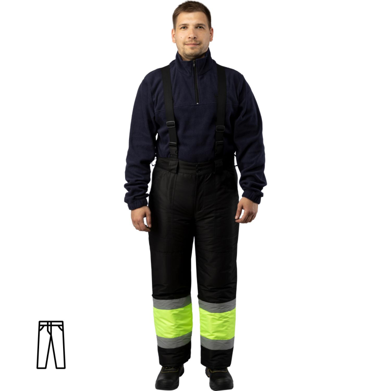 превью Брюки рабочие зимние муж. з28-БР лимон/черн (р.52-54) 170-176