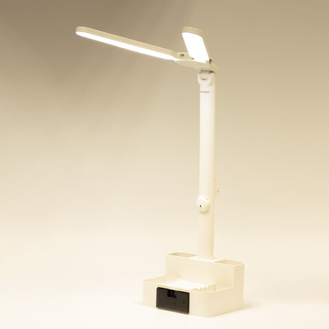 Настольная лампа / светильник беспроводная SONNEN PT-201, органайзер, USB, LED, 5 Вт, 3 режима, белый