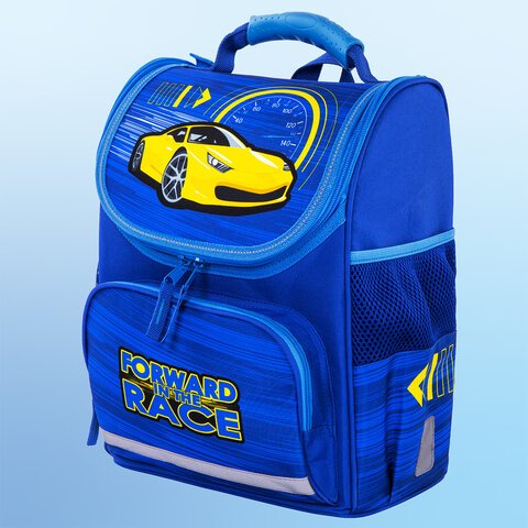 Ранец ПИФАГОР BASIC, с эргономичной спинкой, «Racing car», 35×28х18 см