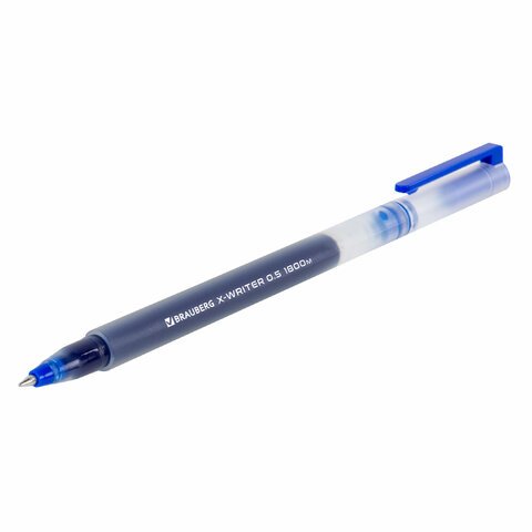 Ручки гелевые BRAUBERG «X-WRITER 1800», УВЕЛИЧЕННАЯ ДЛИНА ПИСЬМА 1 800 м, СИНИЕ, КОМПЛЕКТ 10 ШТУК, стандартный узел 0.5 мм