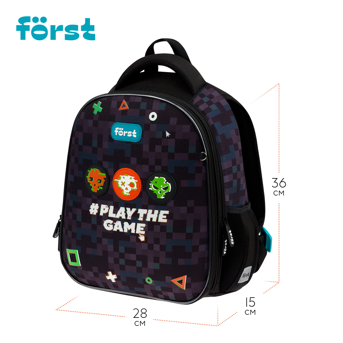 Ранец Först F-Top облегченный «Play the game» 36×28×15см, 2 отделения, 2 кармана, анатомическая спинка
