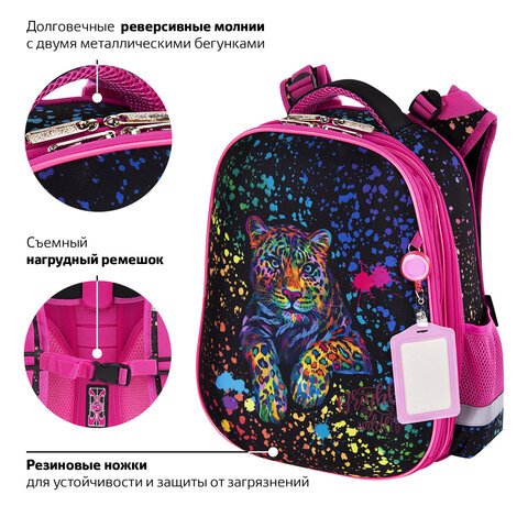 Ранец ЮНЛАНДИЯ EXTRA, с дополнительным объемом, «Bright wildlife», 38×29х18 см