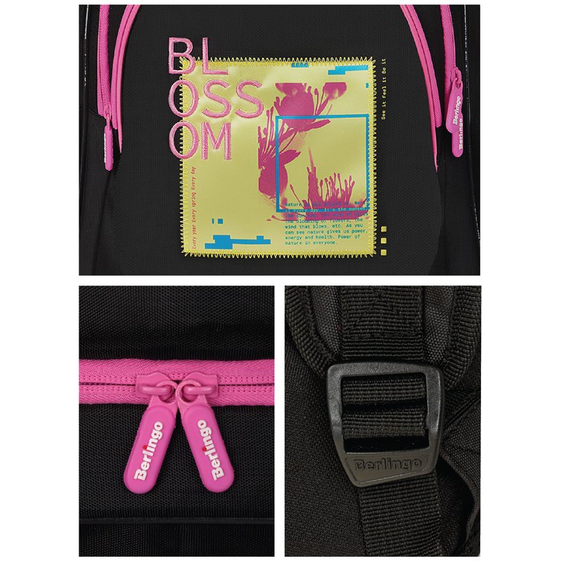 Рюкзак Berlingo Bliss «Blossom» 40×29×19см, 3 отделения, 2 кармана, анатомическая ЭВА спинка
