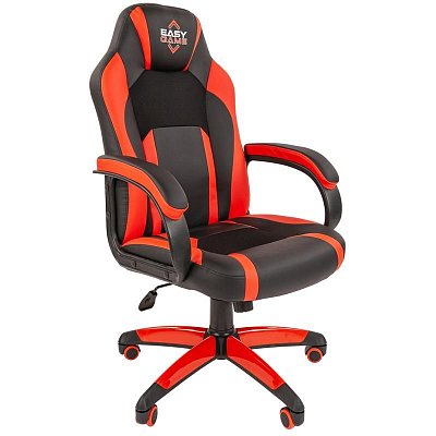 Кресло игровое Easy Chair 686 TPU красное/черное (экокожа/ткань, пластик)