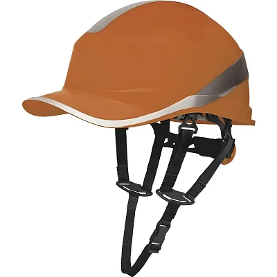 Каска защитная Delta Plus Baseball Diamond V Up оранжевая с храповым механизмом светящаяся (DIAM5UPORFL)