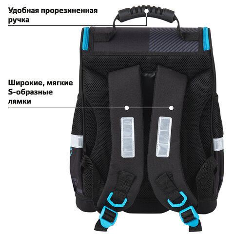 Ранец ЮНЛАНДИЯ WISE, 1 отделение, 3 кармана, устойчивое дно, «Sport game», 37×29×15 см