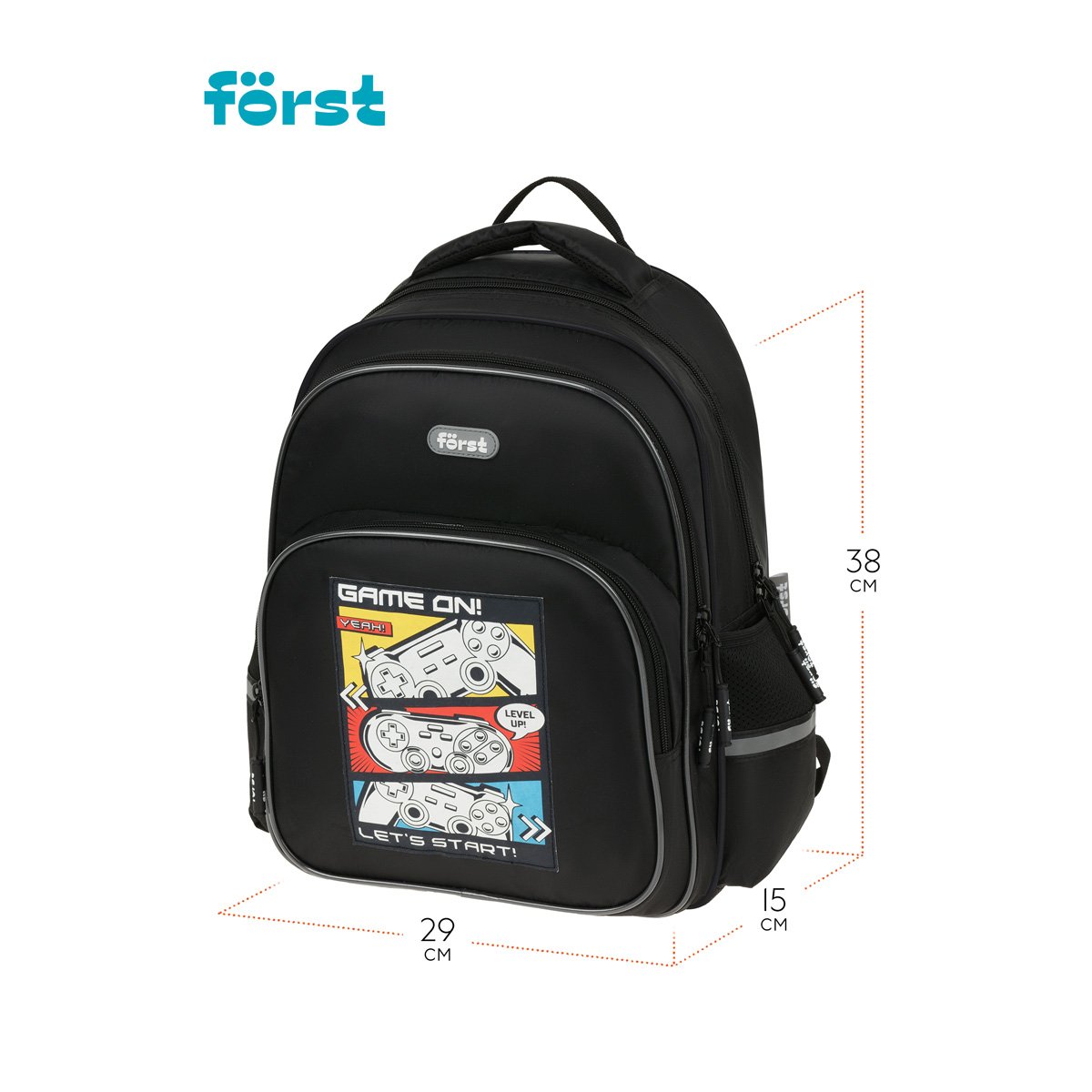 Рюкзак Först F-COMFY «Game on» 38×29×15 см, 2 отделения, 3 кармана, эргономичная спинка
