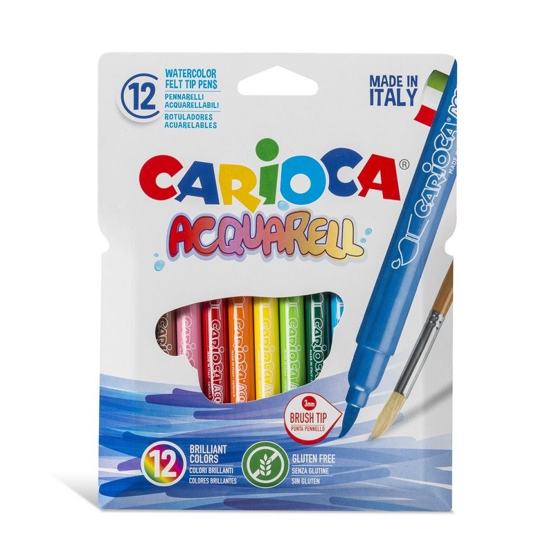Фломастеры Carioca Acquarell 12 цветов акварельные